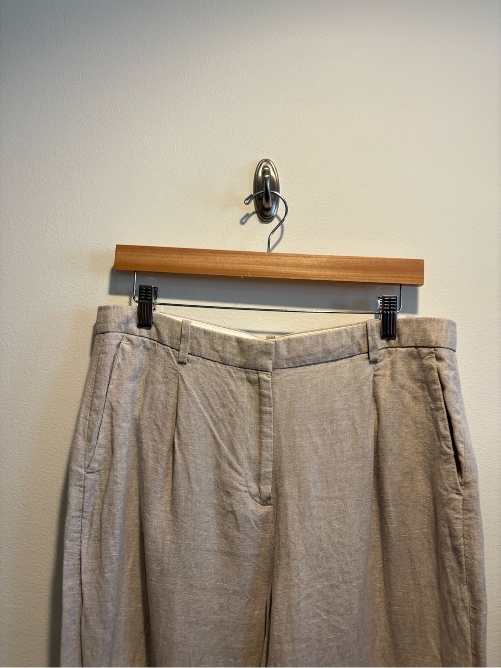 J.Crew || Essential Wide-Leg Linen Pant in Flax Tan Beige 12 Tall - Picture 3 of 10